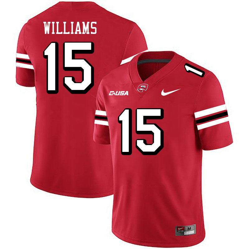 Western Kentucky Hilltoppers #15 Demarko Williams College Football Jerseys Stitched-Red